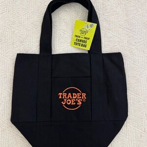Trader Joe's Black Mini Canvas Tote Bag — Halloween